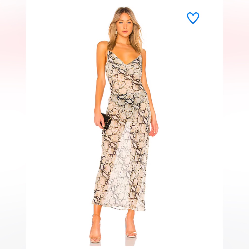 Superdown Dina Draped Maxi Dress - Snakeskin